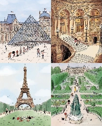 [BD] Parisian landmarks by Sébastien Mourrain (4 pieces + extras)