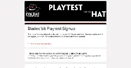 Blades '68 Playtest Signup