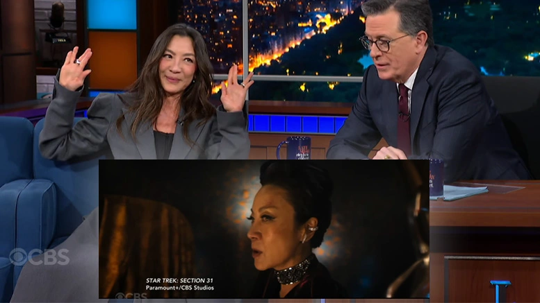 Watch: Michelle Yeoh Brings ‘Section 31’ Clip To Colbert, Talks Love Of Star Trek