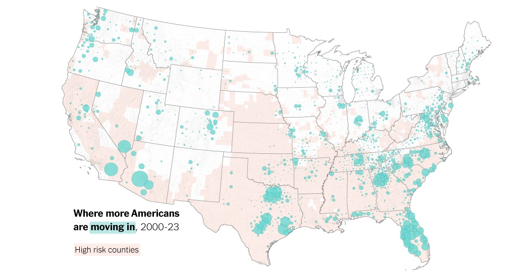 Where Americans Have Been Moving Into Disaster-Prone Areas