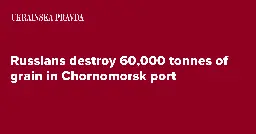 Russians destroy 60,000 tonnes of grain in Chornomorsk port