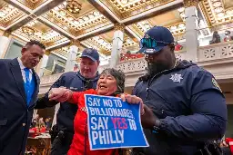 City Councilmember Mark Squilla introduces bills to authorize the 76ers’ Center City arena plan as Chinatown protesters disrupt proceedings