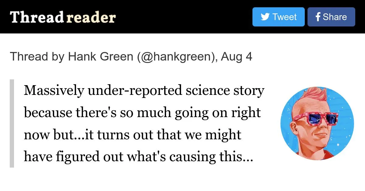 Thread by @hankgreen on Thread Reader App