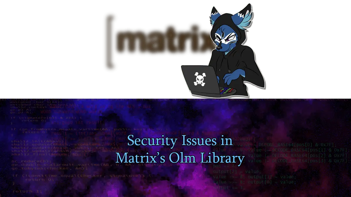 Security Issues in Matrix’s Olm Library - Dhole Moments