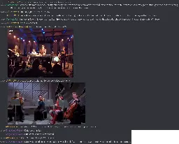 On Discord, User ParticleMan says: "S4 finale hits hard. Honestly, pretty much any finale from season 2 onwards hits hard, except for 5 - the penultimate episode was great (although I once lost an evening to Kim counting while rewatching it), but the series finale was a bit weaker than usual." User AllTimeWhat responds,"I'm really gonna miss that show. I'm betting season 6 would have come with contract renegotiations, so Paramount canceled a successful show rather than paying the talent more." ParticleMan replies, " I'm hoping Tawny Newsome's new Star Trek comedy is good. I also just realized most of this should probably have been in special interests. Whatever." AllTimeWhat responds, "no, this is concert." Neil Brideau chips in with the question, "Wait, this isn't the #star-trek channel?", along with a GIF of They Might Be Giants performing. In jest, AllTimeWhat responds with " please keep this channel for concert discussion only." He thone posts an image of Chief O'Brien and Commander Data in a string quarter and says, "for instance, O'Brien has terrible technique. No wonder he messed up his shoulder." User King Weed then responds, "Data too omg. Lol. But Brent spiner is left handed." AllTimeWhat responds, " Data isn't human though. Who knows.". King Weed responds, " Data was based on soong and Soong was also a lefty. Although data was actually supposed to be ambidextrous."