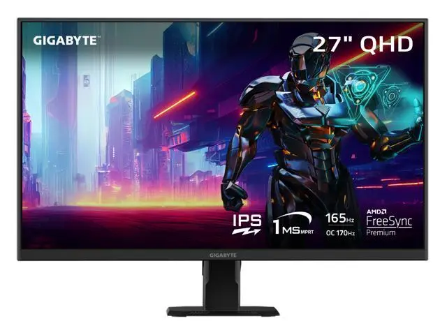 GIGABYTE - GS27Q - 27" IPS Gaming Monitor - QHD 2560x1440 - 165Hz/OC 170Hz - 1ms MPRT - AMD FreeSync Premium - HDMI, DP - Black - Newegg.com