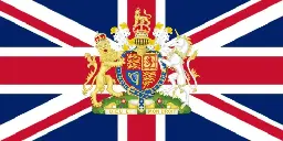 British flag with the British Coat of Arms