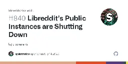 Libreddit's Public Instances are Shutting Down · Issue #840 · libreddit/libreddit
