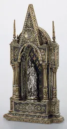 Christian shrine miniature of Virgin and Child, Spanish, 1880 AD