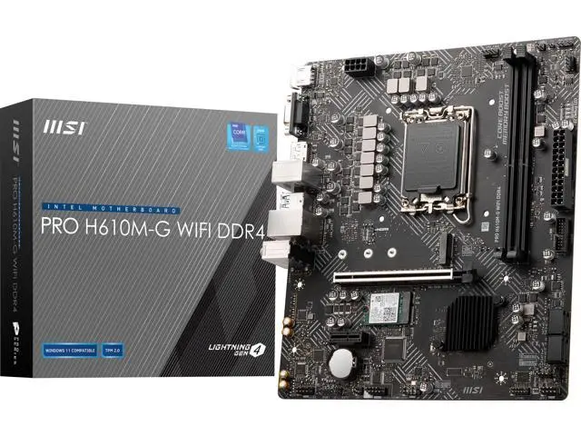 MSI PRO PRO H610M-G WIFI DDR4 LGA 1700 Micro ATX Motherboard - Newegg.com