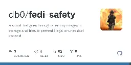 GitHub - db0/fedi-safety: A script that goes through a lemmy images in storage and tries to prevent illegal or unethical content