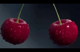 Wet cherries hitting each other