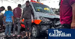 Israeli airstrike hits ambulance convoy in Gaza – video