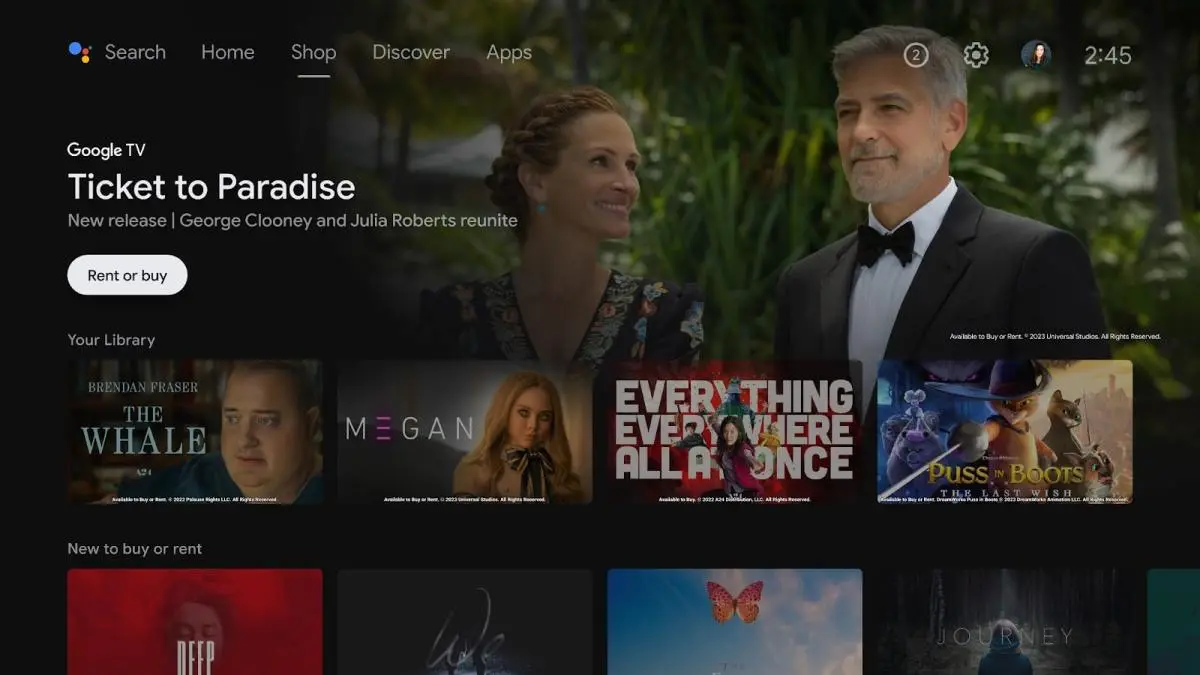 Google introduces a new shop tab for rentals and purchases on Android TV | TechCrunch