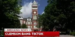 Clemson University to ban TikTok on all campus networks