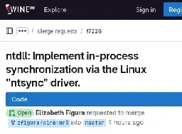 Wine Merge Request Opened For NTSYNC In-Process Synchronization With Linux 6.14+