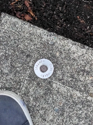 [Solved] Anyone know what this is? They are embedded in the sidewalks around the city