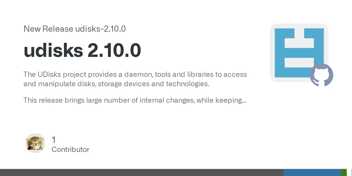 Release udisks 2.10.0 · storaged-project/udisks