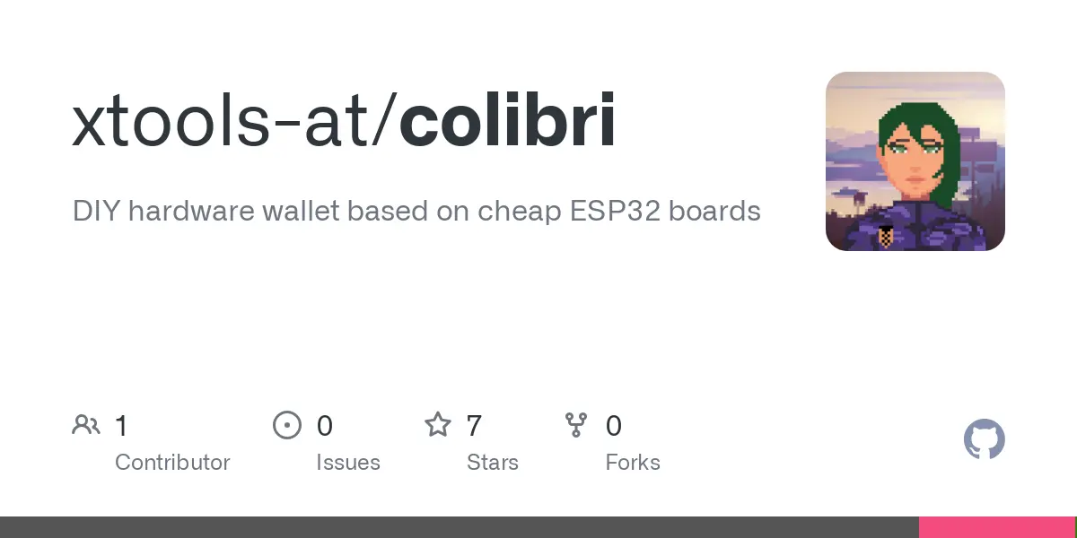 GitHub - xtools-at/colibri: DIY hardware wallet based on cheap ESP32 boards