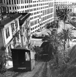 The Court Flight railway took passengers up and down a steep incline in downtown Los Angeles