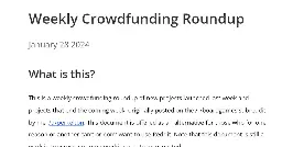 Weekly Crowdfunding Roundup: January 28 2024