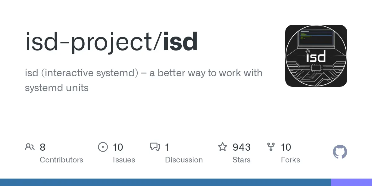 GitHub - isd-project/isd: isd (interactive systemd) – a better way to work with systemd units