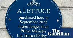 ‘Blue plaque’ at Walthamstow Tesco honours lettuce that outlasted Liz Truss