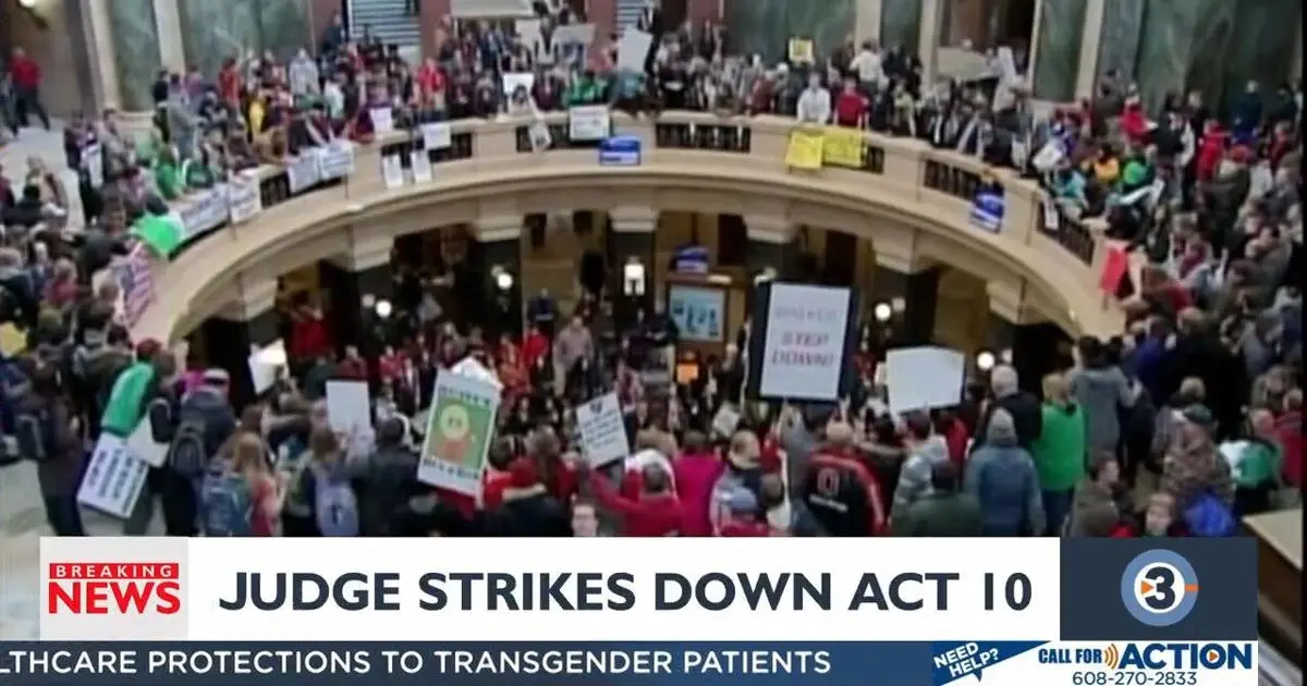 Dane County judge rules to strike down parts of Act 10