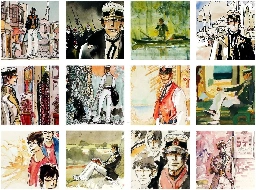 Thumbnails from a Corto Maltese calendar