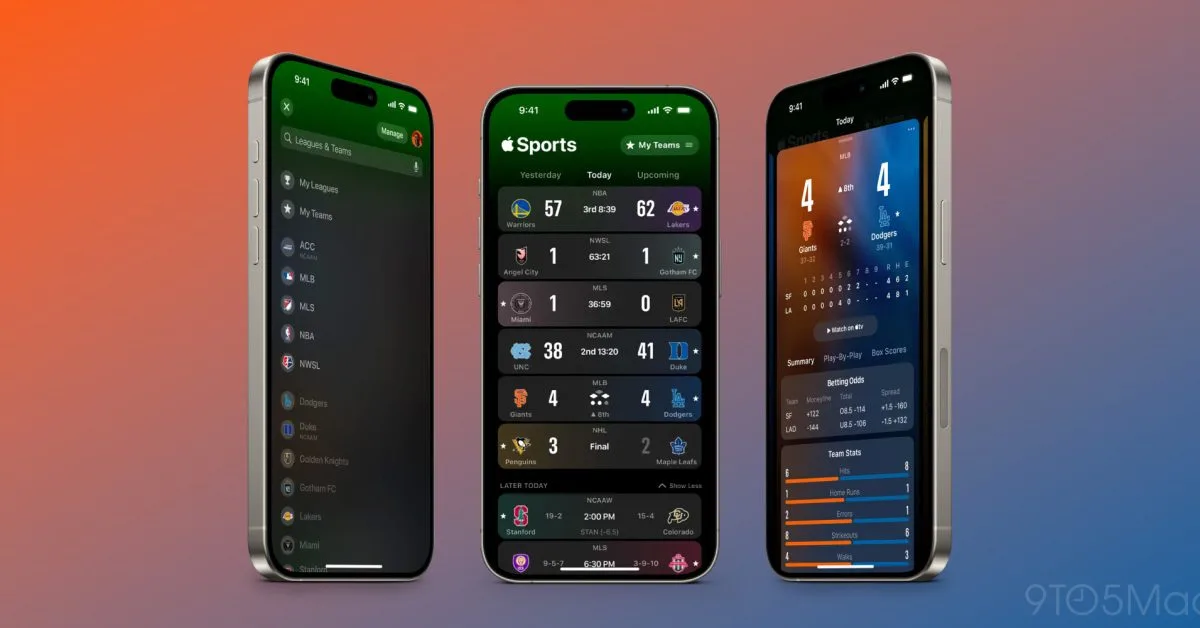 Apple releases Sports app for iPhone, featuring real-time scores, stats and more - 9to5Mac