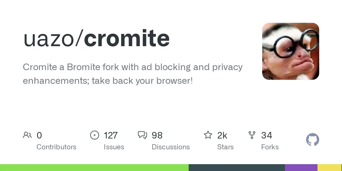 GitHub - uazo/cromite: Cromite a Bromite fork with ad blocking and privacy enhancements; take back your browser!