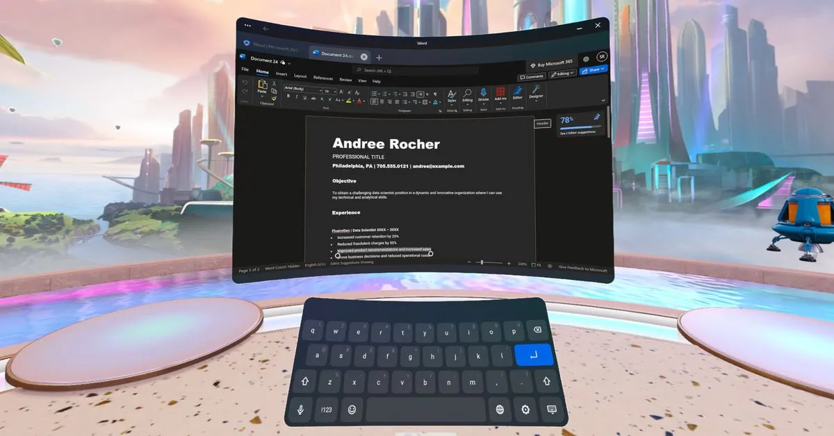 Quest owners can use Word, Excel, and PowerPoint in VR, but do you really want to?