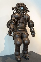 Early experimental French diving suit, ~1882 AD