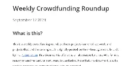 Weekly Crowdfunding Roundup: September 17 2023