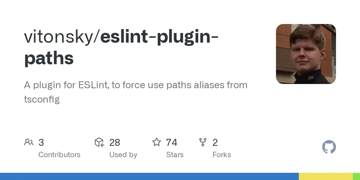 GitHub - vitonsky/eslint-plugin-paths: A plugin for ESLint, to force use paths aliases from tsconfig