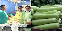 40cm bottle gourd surgically removed from farmer's rectum in India