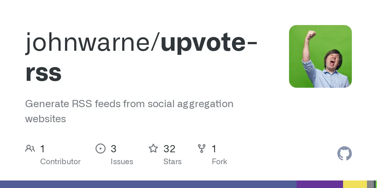 GitHub - johnwarne/upvote-rss: Generate RSS feeds from social aggregation websites