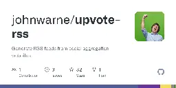 Upvote RSS - Generate RSS feeds from social aggregation websites like Reddit, Lemmy, and Hacker News
