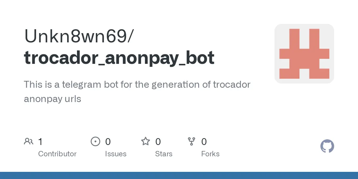 GitHub - Unkn8wn69/trocador_anonpay_bot: This is a telegram bot for the generation of trocador anonpay urls