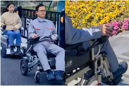 Young people in Guangzhou commute in electric wheelchairs as e-bikes face tighter rules