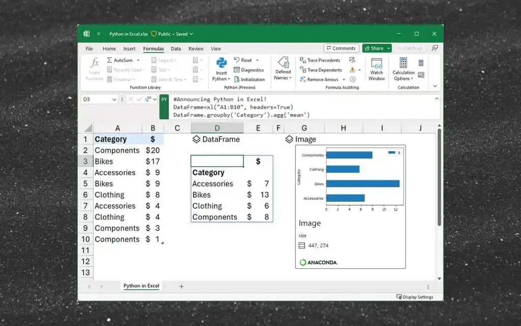 You can now use Python in Microsoft Excel