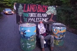Protester Blockades the Mountain Valley Pipeline Access Road to Poor Mountain, Asks “Which Side Are You On?”