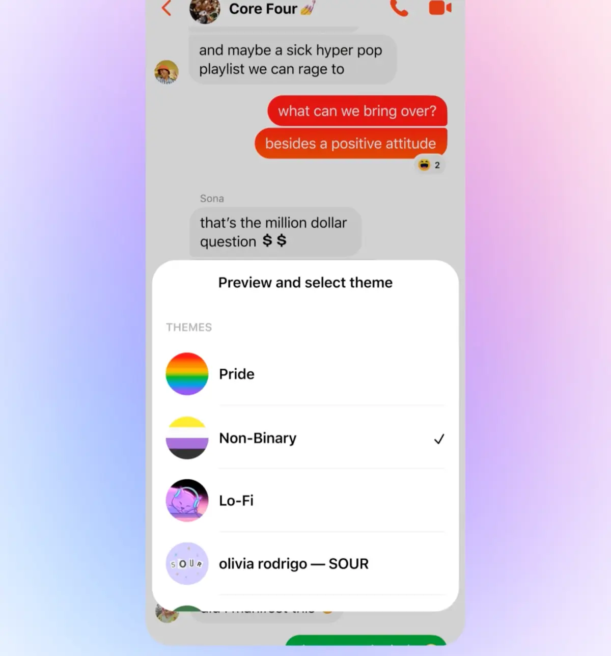 Meta Deletes Trans and Nonbinary Messenger Themes