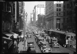 Traffic at Seventh and Spring, 1930