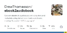 CPU/GPU Converter from eBooks to audiobooks with chapters and metadata